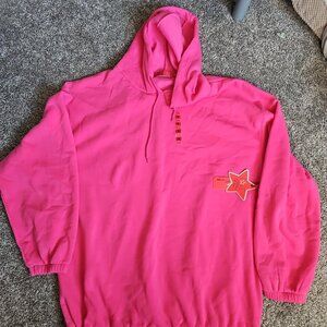 NWT Roma Concept by Rose Womens 1X Pink Hooded Sweatshirt